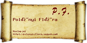 Polónyi Flóra névjegykártya